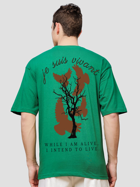 Adro Oversize T shirt for men | Drop shoulder T shirt | Mens Oversize T-shirt | 220 GSM Cotton Oversize Tshirt | Trendy Front and Back Printed T shirt