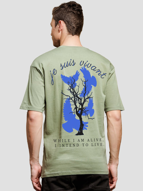 Adro Oversize T shirt for men | Drop shoulder T shirt | Mens Oversize T-shirt | 220 GSM Cotton Oversize Tshirt | Trendy Front and Back Printed T shirt