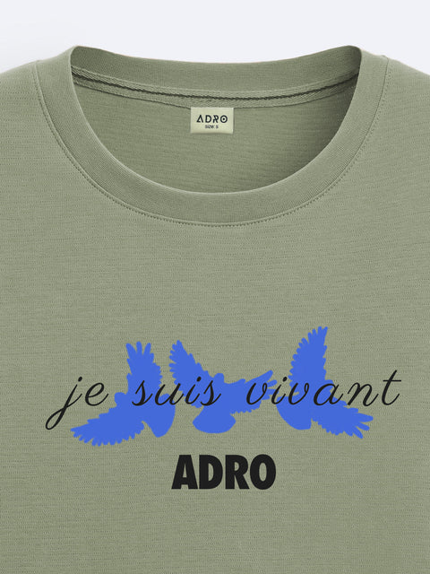 Adro Oversize T shirt for men | Drop shoulder T shirt | Mens Oversize T-shirt | 220 GSM Cotton Oversize Tshirt | Trendy Front and Back Printed T shirt