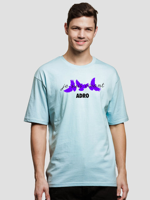 Adro Oversize T shirt for men | Drop shoulder T shirt | Mens Oversize T-shirt | 220 GSM Cotton Oversize Tshirt | Trendy Front and Back Printed T shirt
