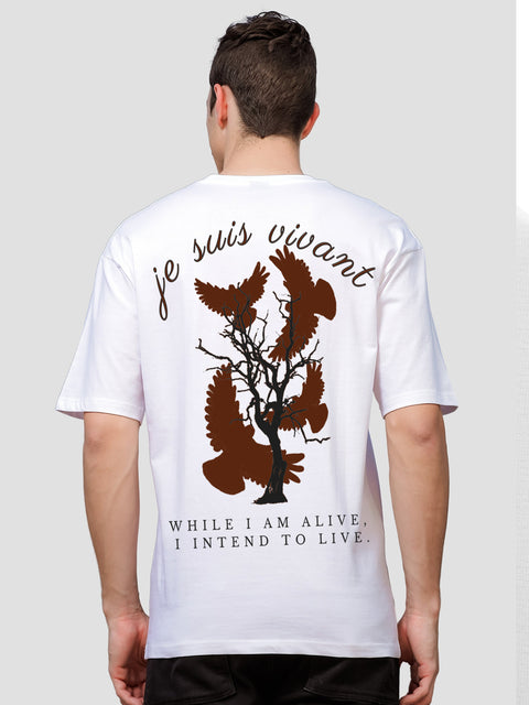 Adro Oversize T shirt for men | Drop shoulder T shirt | Mens Oversize T-shirt | 220 GSM Cotton Oversize Tshirt | Trendy Front and Back Printed T shirt