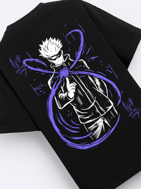 Adro Oversize T shirt for men | Drop shoulder Cotton T shirt | Anime Oversize T-shirt | Luffy T shirt Gear 5| Trendy Front and Back Printed T shirt