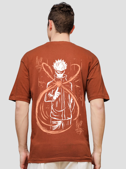 Adro Oversize T shirt for men | Drop shoulder Cotton T shirt | Anime Oversize T-shirt | Luffy T shirt Gear 5| Trendy Front and Back Printed T shirt