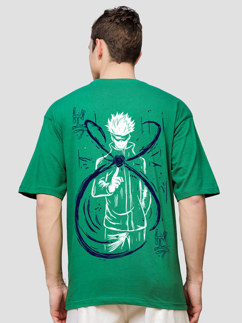 Adro Oversize T shirt for men | Drop shoulder Cotton T shirt | Anime Oversize T-shirt | Luffy T shirt Gear 5| Trendy Front and Back Printed T shirt