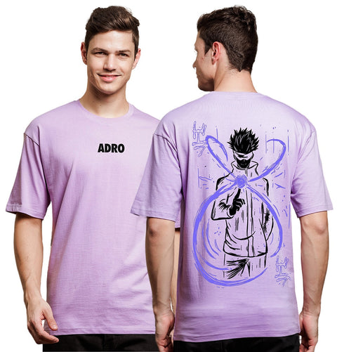 Adro Oversize T shirt for men | Drop shoulder Cotton T shirt | Anime Oversize T-shirt | Luffy T shirt Gear 5| Trendy Front and Back Printed T shirt