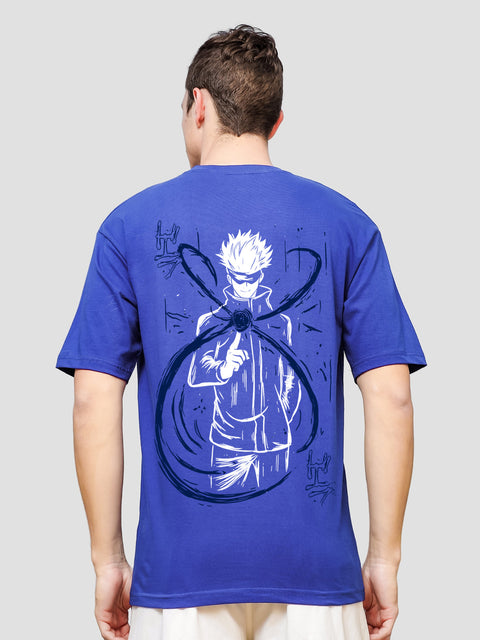 Adro Oversize T shirt for men | Drop shoulder Cotton T shirt | Anime Oversize T-shirt | Luffy T shirt Gear 5| Trendy Front and Back Printed T shirt