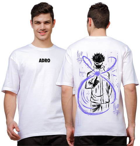 Adro Oversize T shirt for men | Drop shoulder Cotton T shirt | Anime Oversize T-shirt | Luffy T shirt Gear 5| Trendy Front and Back Printed T shirt