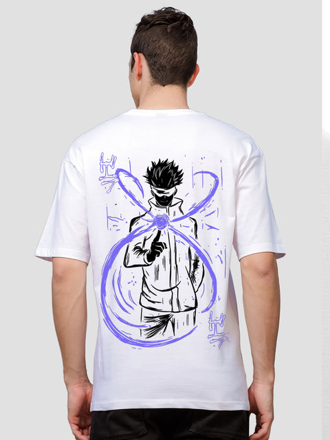Adro Oversize T shirt for men | Drop shoulder Cotton T shirt | Anime Oversize T-shirt | Luffy T shirt Gear 5| Trendy Front and Back Printed T shirt