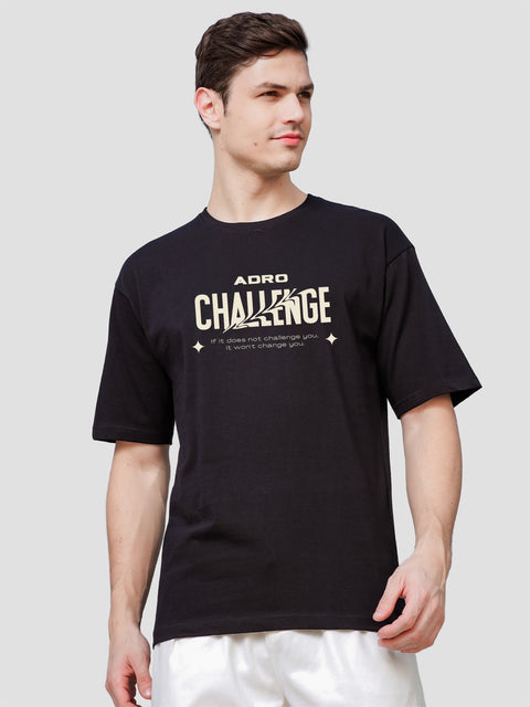Adro Oversize T shirt for men | Drop shoulder T shirt | Mens Oversize T-shirt | 220 GSM Cotton Oversize Tshirt | Trendy Front and Back Printed T shirt