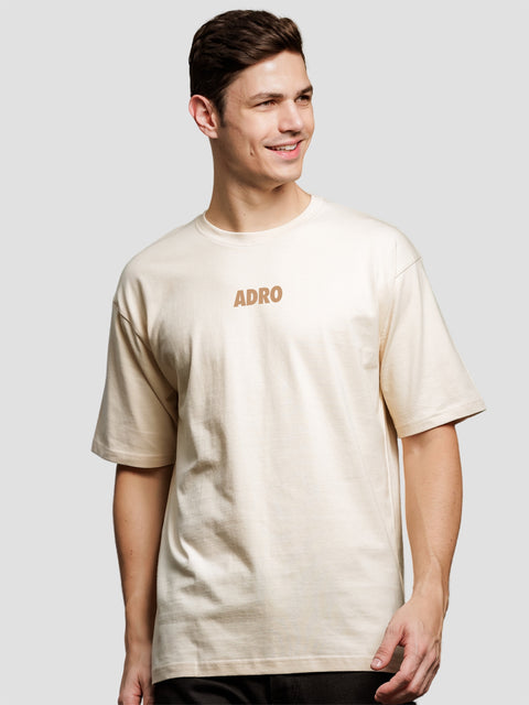 Adro Oversize T shirt for men | Drop shoulder T shirt | Mens Oversize T-shirt | 220 GSM Cotton Oversize Tshirt | Trendy Front and Back Printed T shirt