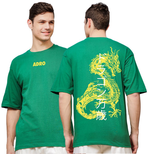 Adro Oversize T shirt for men | Drop shoulder T shirt | Mens Oversize T-shirt | 220 GSM Cotton Oversize Tshirt | Trendy Front and Back Printed T shirt