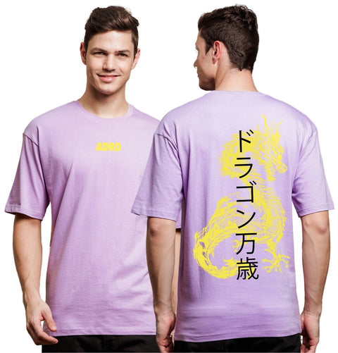 Adro Oversize T shirt for men | Drop shoulder T shirt | Mens Oversize T-shirt | 220 GSM Cotton Oversize Tshirt | Trendy Front and Back Printed T shirt