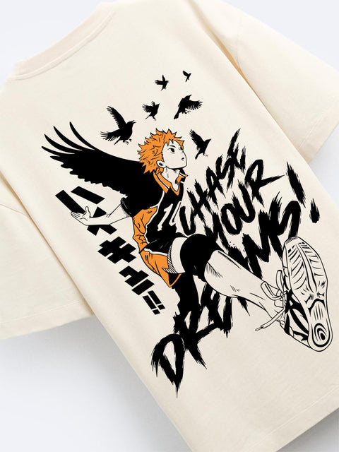 Adro Oversize T shirt for men | Drop shoulder Cotton T shirt | Anime Oversize T-shirt | Luffy T shirt Gear 5| Trendy Front and Back Printed T shirt