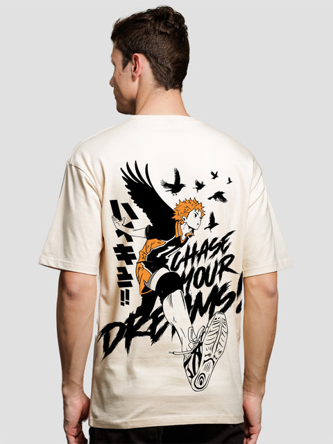 Adro Oversize T shirt for men | Drop shoulder Cotton T shirt | Anime Oversize T-shirt | Luffy T shirt Gear 5| Trendy Front and Back Printed T shirt