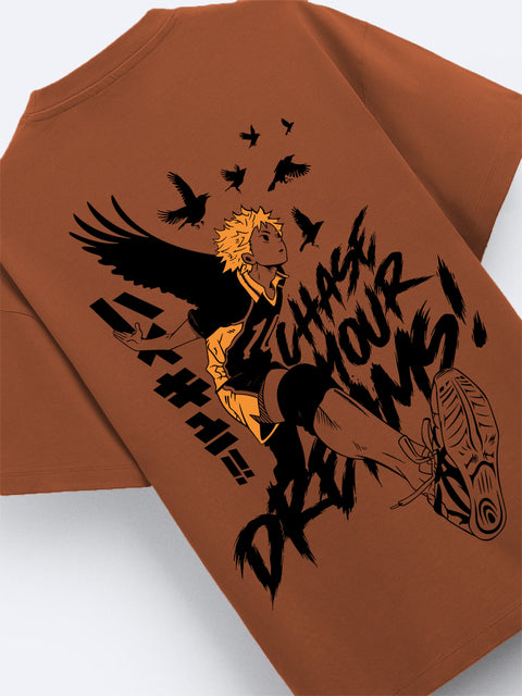 Adro Oversize T shirt for men | Drop shoulder Cotton T shirt | Anime Oversize T-shirt | Luffy T shirt Gear 5| Trendy Front and Back Printed T shirt