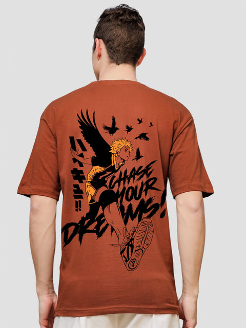 Adro Oversize T shirt for men | Drop shoulder Cotton T shirt | Anime Oversize T-shirt | Luffy T shirt Gear 5| Trendy Front and Back Printed T shirt