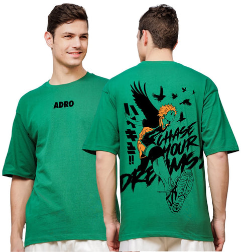 Adro Oversize T shirt for men | Drop shoulder Cotton T shirt | Anime Oversize T-shirt | Luffy T shirt Gear 5| Trendy Front and Back Printed T shirt