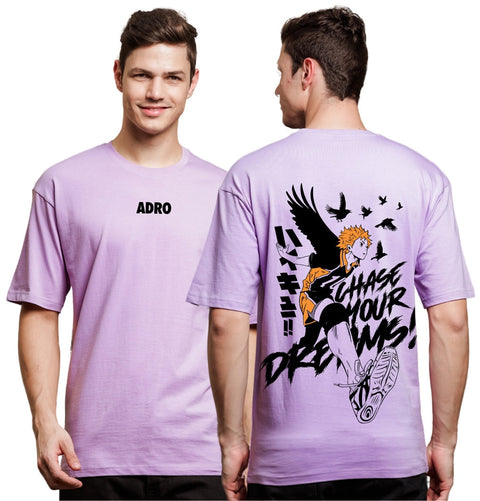 Adro Oversize T shirt for men | Drop shoulder Cotton T shirt | Anime Oversize T-shirt | Luffy T shirt Gear 5| Trendy Front and Back Printed T shirt