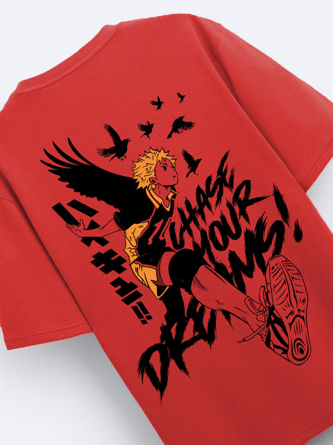 Adro Oversize T shirt for men | Drop shoulder Cotton T shirt | Anime Oversize T-shirt | Luffy T shirt Gear 5| Trendy Front and Back Printed T shirt