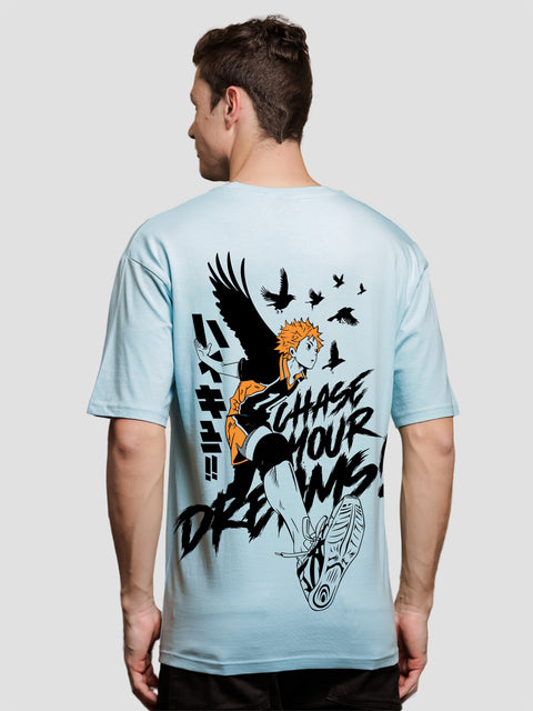 Adro Oversize T shirt for men | Drop shoulder Cotton T shirt | Anime Oversize T-shirt | Luffy T shirt Gear 5| Trendy Front and Back Printed T shirt