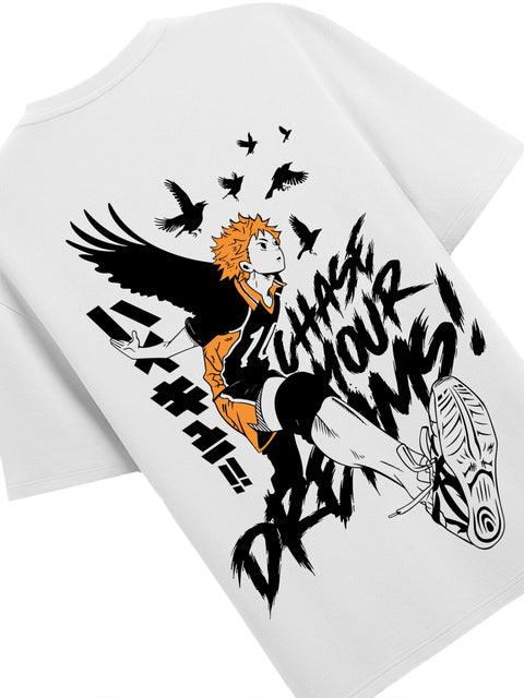 Adro Oversize T shirt for men | Drop shoulder Cotton T shirt | Anime Oversize T-shirt | Luffy T shirt Gear 5| Trendy Front and Back Printed T shirt