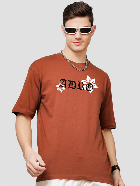 Adro Oversize T shirt for men | Drop shoulder T shirt | Mens Oversize T-shirt | 220 GSM Cotton Oversize Tshirt | Trendy Front and Back Printed T shirt