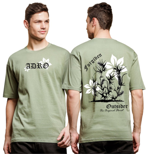 Adro Oversize T shirt for men | Drop shoulder T shirt | Mens Oversize T-shirt | 220 GSM Cotton Oversize Tshirt | Trendy Front and Back Printed T shirt