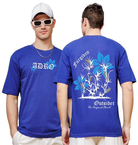 Adro Oversize T shirt for men | Drop shoulder T shirt | Mens Oversize T-shirt | 220 GSM Cotton Oversize Tshirt | Trendy Front and Back Printed T shirt