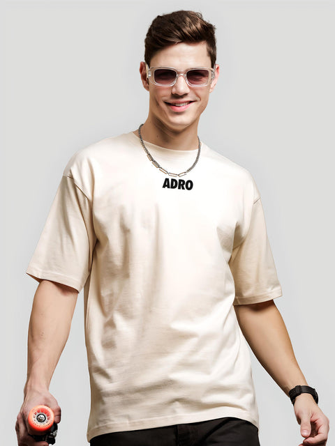 Adro Oversize T shirt for men | Drop shoulder T shirt | Mens Oversize T-shirt | 220 GSM Cotton Oversize Tshirt | Trendy Front and Back Printed T shirt