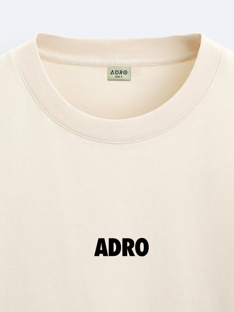 Adro Oversize T shirt for men | Drop shoulder T shirt | Mens Oversize T-shirt | 220 GSM Cotton Oversize Tshirt | Trendy Front and Back Printed T shirt