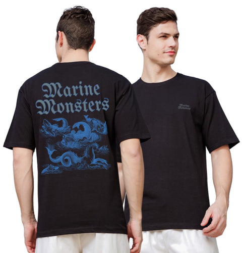 Adro Oversize T shirt for men | Drop shoulder T shirt | Mens Oversize T-shirt | 220 GSM Cotton Oversize Tshirt | Trendy Front and Back Printed T shirt