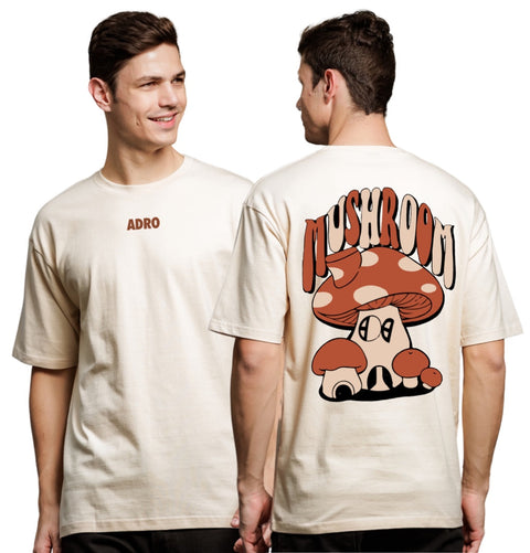 Adro Oversize T shirt for men | Drop shoulder T shirt | Mens Oversize T-shirt | 220 GSM Cotton Oversize Tshirt | Trendy Front and Back Printed T shirt