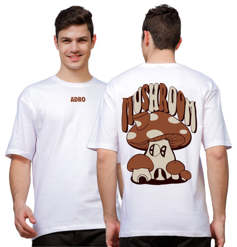 Adro Oversize T shirt for men | Drop shoulder T shirt | Mens Oversize T-shirt | 220 GSM Cotton Oversize Tshirt | Trendy Front and Back Printed T shirt