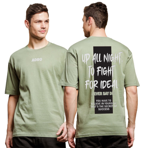 Adro Oversize T shirt for men | Drop shoulder T shirt | Mens Oversize T-shirt | 220 GSM Cotton Oversize Tshirt | Trendy Front and Back Printed T shirt
