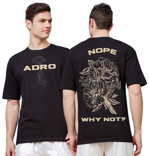 Adro Oversize T shirt for men | Drop shoulder T shirt | Mens Oversize T-shirt | 220 GSM Cotton Oversize Tshirt | Trendy Front and Back Printed T shirt