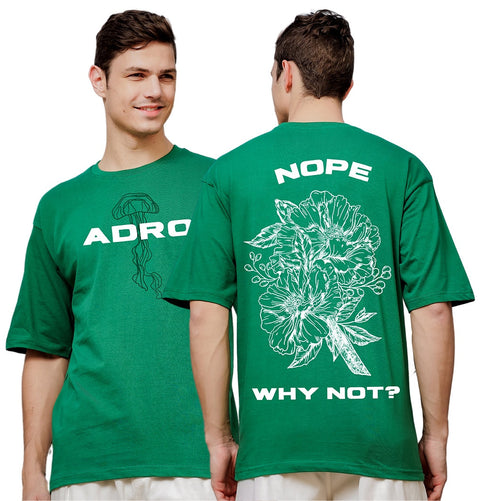 Adro Oversize T shirt for men | Drop shoulder T shirt | Mens Oversize T-shirt | 220 GSM Cotton Oversize Tshirt | Trendy Front and Back Printed T shirt