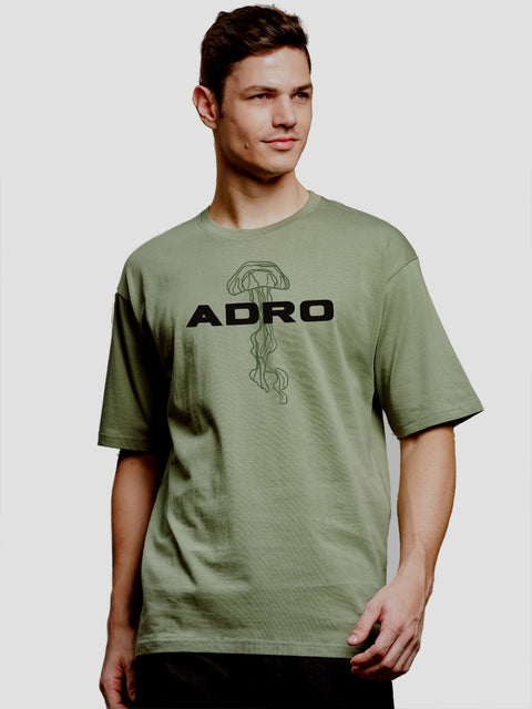 Adro Oversize T shirt for men | Drop shoulder T shirt | Mens Oversize T-shirt | 220 GSM Cotton Oversize Tshirt | Trendy Front and Back Printed T shirt