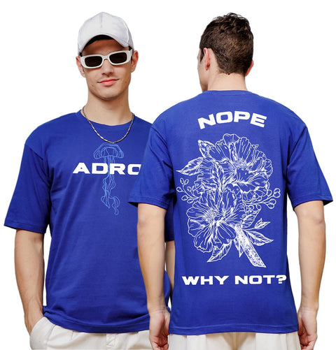 Adro Oversize T shirt for men | Drop shoulder T shirt | Mens Oversize T-shirt | 220 GSM Cotton Oversize Tshirt | Trendy Front and Back Printed T shirt