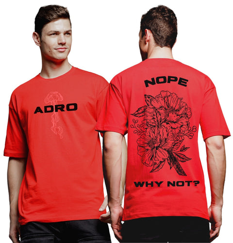 Adro Oversize T shirt for men | Drop shoulder T shirt | Mens Oversize T-shirt | 220 GSM Cotton Oversize Tshirt | Trendy Front and Back Printed T shirt
