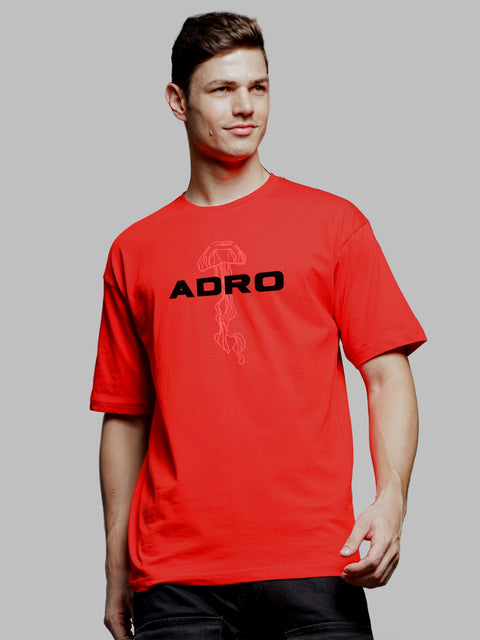 Adro Oversize T shirt for men | Drop shoulder T shirt | Mens Oversize T-shirt | 220 GSM Cotton Oversize Tshirt | Trendy Front and Back Printed T shirt