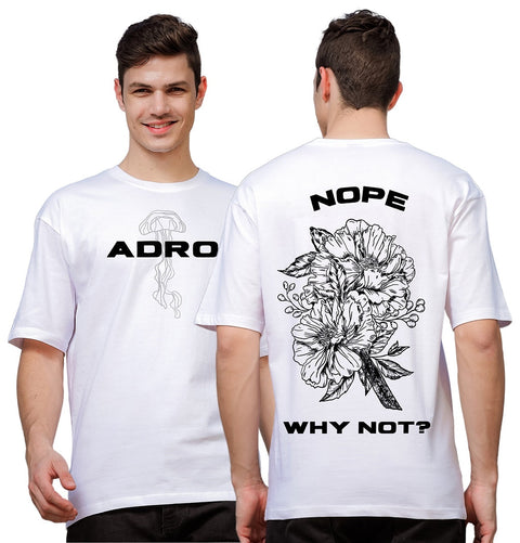 Adro Oversize T shirt for men | Drop shoulder T shirt | Mens Oversize T-shirt | 220 GSM Cotton Oversize Tshirt | Trendy Front and Back Printed T shirt