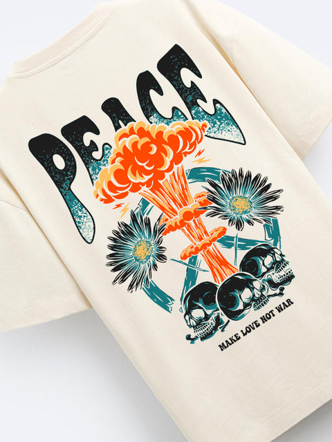 Adro Oversize T shirt for men | Drop shoulder T shirt | Mens Oversize T-shirt | 220 GSM Cotton Oversize Tshirt | Trendy Front and Back Printed T shirt