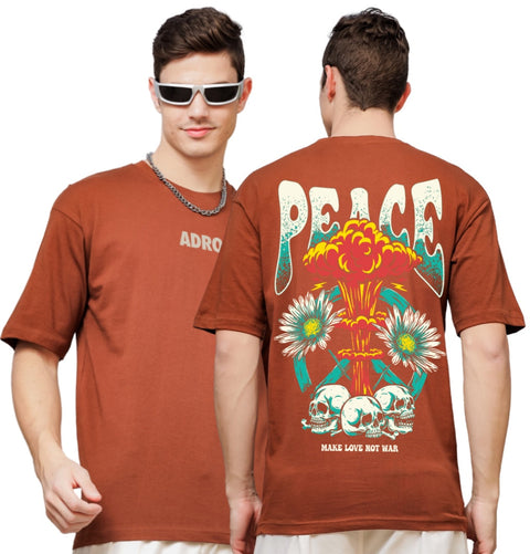 Adro Oversize T shirt for men | Drop shoulder T shirt | Mens Oversize T-shirt | 220 GSM Cotton Oversize Tshirt | Trendy Front and Back Printed T shirt