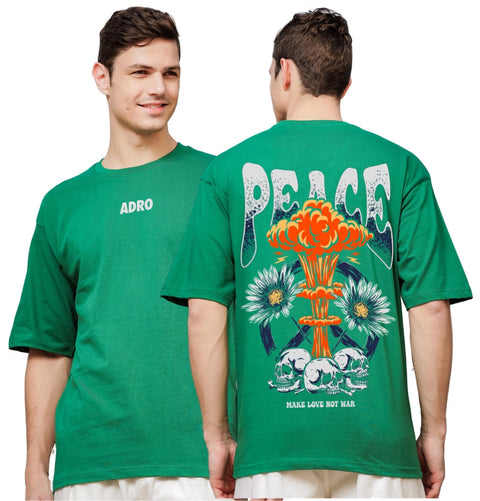 Adro Oversize T shirt for men | Drop shoulder T shirt | Mens Oversize T-shirt | 220 GSM Cotton Oversize Tshirt | Trendy Front and Back Printed T shirt