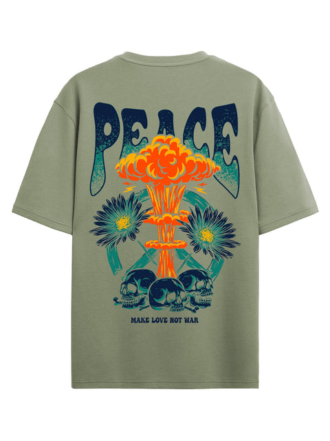 Adro Oversize T shirt for men | Drop shoulder T shirt | Mens Oversize T-shirt | 220 GSM Cotton Oversize Tshirt | Trendy Front and Back Printed T shirt