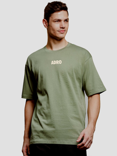 Adro Oversize T shirt for men | Drop shoulder T shirt | Mens Oversize T-shirt | 220 GSM Cotton Oversize Tshirt | Trendy Front and Back Printed T shirt
