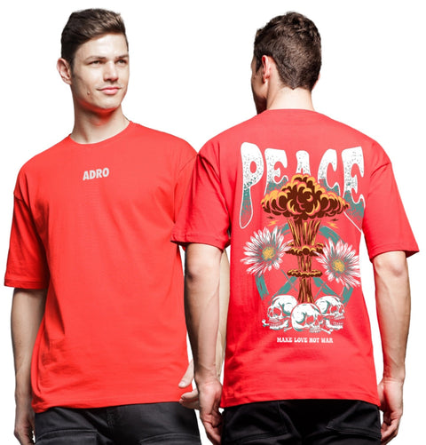 Adro Oversize T shirt for men | Drop shoulder T shirt | Mens Oversize T-shirt | 220 GSM Cotton Oversize Tshirt | Trendy Front and Back Printed T shirt