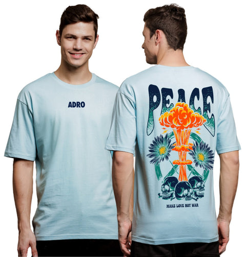 Adro Oversize T shirt for men | Drop shoulder T shirt | Mens Oversize T-shirt | 220 GSM Cotton Oversize Tshirt | Trendy Front and Back Printed T shirt