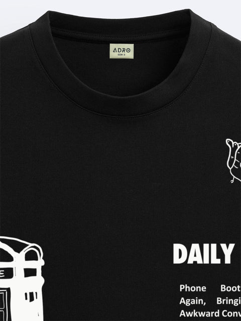Adro Oversize T shirt for men | Drop shoulder T shirt | Mens Oversize T-shirt | 220 GSM Cotton Oversize Tshirt | Trendy Front and Back Printed T shirt