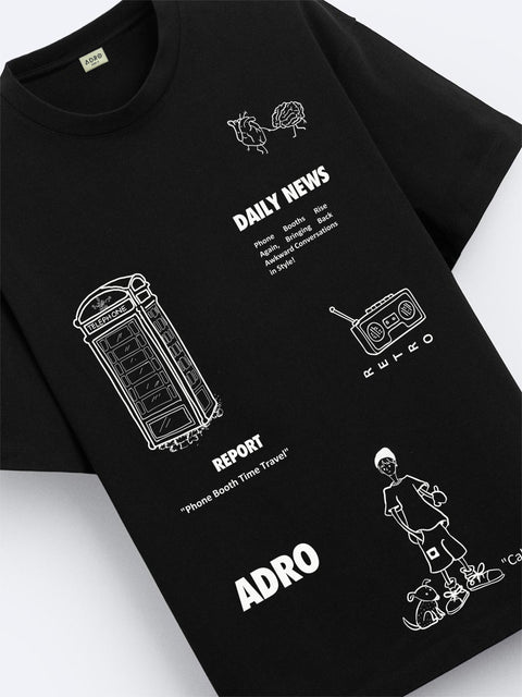 Adro Oversize T shirt for men | Drop shoulder T shirt | Mens Oversize T-shirt | 220 GSM Cotton Oversize Tshirt | Trendy Front and Back Printed T shirt